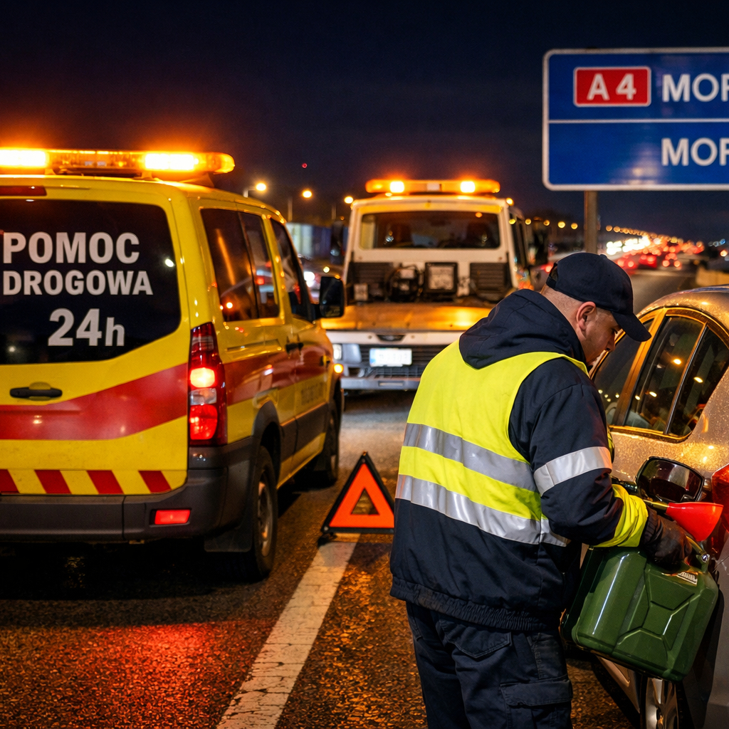 Dowóz paliwa na autostradzie A4 – pomoc drogowa Tarnów 24/7 podczas tankowania samochodu